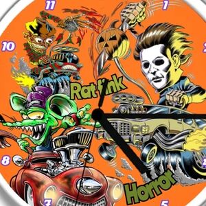 Rat Fink Horror Race To The Death Wall Clock - Man Cave Or Garage